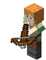 Alex charging a crossbow in Java Edition.