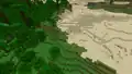 A jungle edge next to a desert.