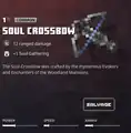 A soul crossbow within the inventory.