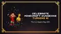 Hal appearing in a promotional image celebrating Minecraft Dungeons turning 4.