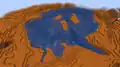 A badlands lake.