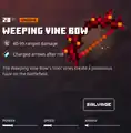 Weeping vine bow within the inventory.