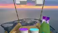 A happy ghast coloring the world with real paint