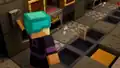 Kai crafting a rail, in A year in blocks.