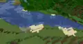 A river biome in Java Edition 1.16, with visible seagrass in it.