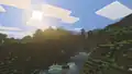 A plains with a river running through it.