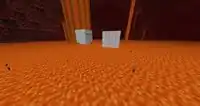 A few ghasts swimming in a lava sea.