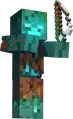 Artwork of a Drowned with a fishing rod, used on the Minecraft 15th anniversary page.[17]