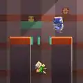 Alex falling into a pit.