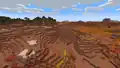 A modified wooded badlands plateau single biome world.