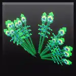 Peacock Feathers.png: Infobox image for Peacock Feathers the dungeons cosmetic in Minecraft