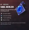 Soul healer within the inventory.