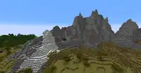 A strip of calcite in a stony peaks biome.