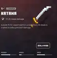 A katana within the inventory.