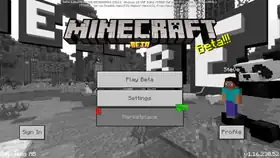 Bedrock 1.16.230.52.png: Infobox image for beta 1.16.230.52 the version in Minecraft
