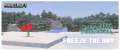 An image of a red flower growing in a snowy biome. The text at the bottom right of the image says "FREEZE THE DAY"