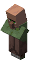 A nitwit villager refuses a player trying to trade.