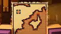 Kai holding a trial chamber map.