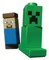 Creeper and Steve micromobs from official LEGO Minecraft.