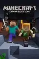 Old Minecraft: Java Edition vertical key art with old logo.