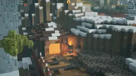 MCD Mountain Cabin (Entrance).png: Infobox image for Mountain Cabin the dungeons mission in Minecraft