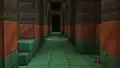 A trial chamber corridor with a trial spawner on the balcony.