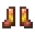 Invicon Gold Trim Copper Boots.png: Inventory sprite for Gold Trim Copper Boots in Minecraft as shown in-game linking to Gold Trim Copper Boots with description: Copper Boots Upgrade:  Armor Trim  Gold Material When on Feet: +1 Armor