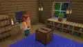 Minecraft character getting ready to play the new music disc