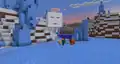 Minecraft character with leashed mobs looking at a happy ghast
