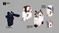 Early concepts of the warden, featuring a smile on it.