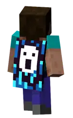 Ominous Cape Worn MCD.png: Infobox image for Ominous Cape the dungeons cosmetic in Minecraft