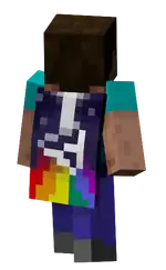 Prism Cape Worn MCD.png: Infobox image for Prism Cape the dungeons cosmetic in Minecraft
