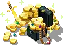Pixel art representing 8,000 Minecoins, featuring an ender chest.