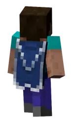 Iceologer Cape Worn MCD.png: Infobox image for Iceologer Cape the dungeons cosmetic in Minecraft