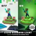 An officially licensed diorama, featuring Steve and a pig.