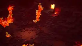 MCD Fiery Forge Cave 1.png: Infobox image for Forge Cave the dungeons mission in Minecraft