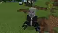 A spider illager with pandas in the background