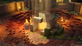 MCD Dank Cave (Entrance).png: Infobox image for Dank Cave the dungeons mission in Minecraft