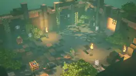 MCD Jungle Hat 2.png: Infobox image for Jungle Hut Backroom the dungeons mission in Minecraft
