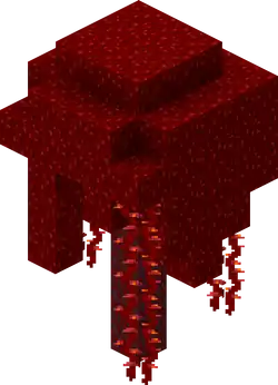 Huge Crimson fungi.png: Infobox image for Huge crimson fungus the structure in Minecraft