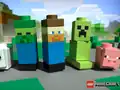 One of the LEGO Minecraft wallpapers with micromobs, including an unused sheep micromob.