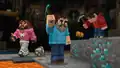 Steve and Henry mining diamonds.