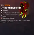 Living vines armor within the inventory.