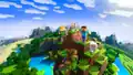 Old Minecraft horizontal key art without logo. (alt)