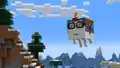 Ari riding a happy ghast