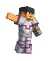 Sticker of Sunny wearing an amethyst coast trim on iron armor.