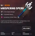 Whispering spear within the inventory.