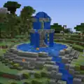 A second build, a fountain made of tuff.