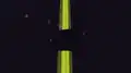 An End gateway block emitting a yellow beam after teleporting an entity (before Java Edition 1.11).