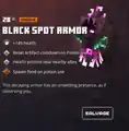 The black spot armor within the inventory.